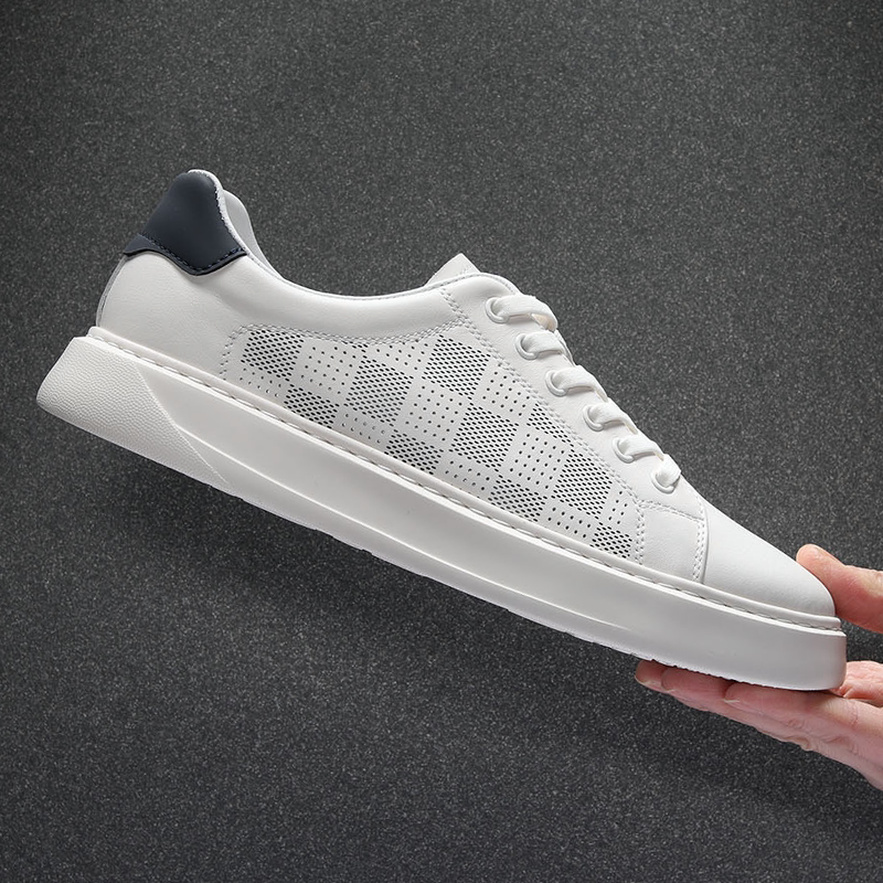 真皮鞋子男款2026新款春季单皮透气软底板鞋舒适素潮白色休闲单鞋