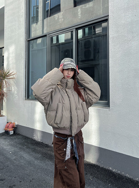 CLOTHESTRADER冬季立领短款加厚棉服外套男女设计感保暖面包服潮