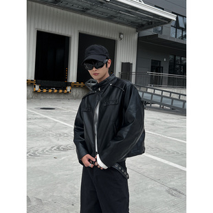 CLOTHESTRADER小众设计感皮衣90羽绒服男女宽松短款 高级感皮衣潮