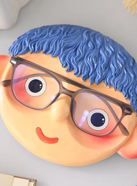 可爱男女孩眼镜架摆件首饰托 托盘收纳盒桌面装饰品创意卡通生日