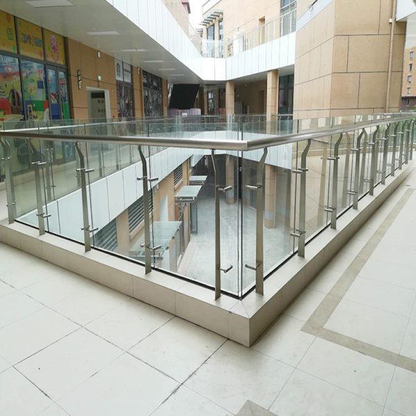 国正加厚304不锈钢栏杆楼梯立柱 家用楼梯玻璃扶手地铁不锈钢立柱