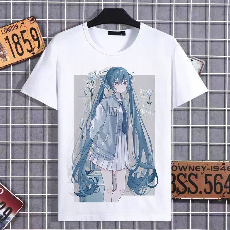 二次元初音未来T恤miku夏