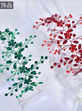 怡星时尚气质发带日常百搭头饰绿色水钻新娘发饰欧美配饰头带A225