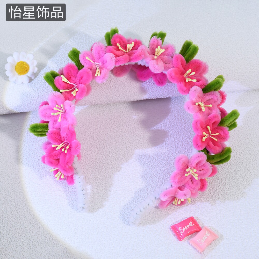 怡星洋古风粉色桃花发箍