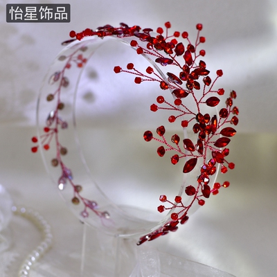 怡星红色水钻精致腰带新娘结婚敬酒服配饰腰链时尚新颖原创SA225