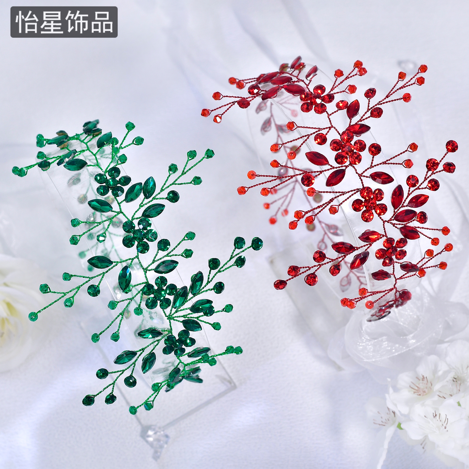 怡星森系绿色时尚水钻腰带欧美日常百搭腰链收腰显瘦配饰SA225