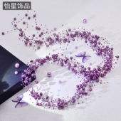 怡星 紫色珍珠长流苏花环日韩新娘发箍仙美气质头饰旅拍发饰A159