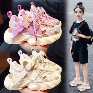 2025新款 9儿童包头软底10爆款 女童凉鞋 6夏款 12岁夏季 女孩运动网鞋