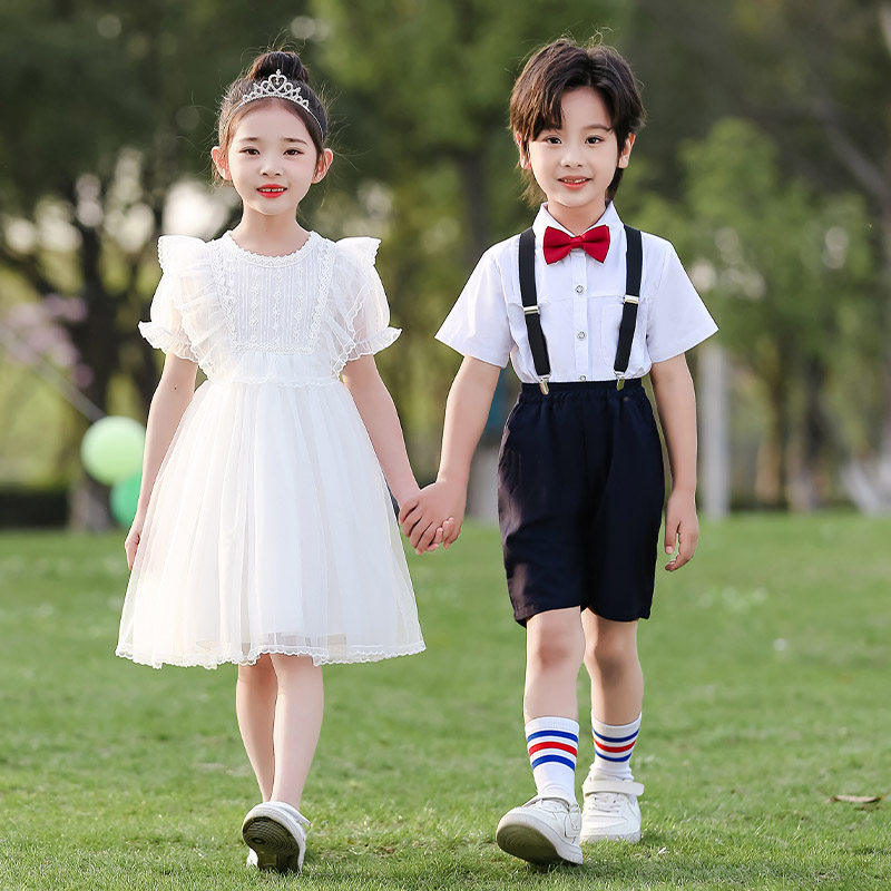 六一儿童合唱演出服幼儿园毕业礼服主持人朗诵表演服女童蓬蓬纱裙