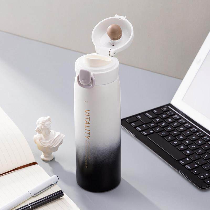 淘森林弹跳盖保温水杯子男生大容量男款304不锈钢学生高级感弹扣