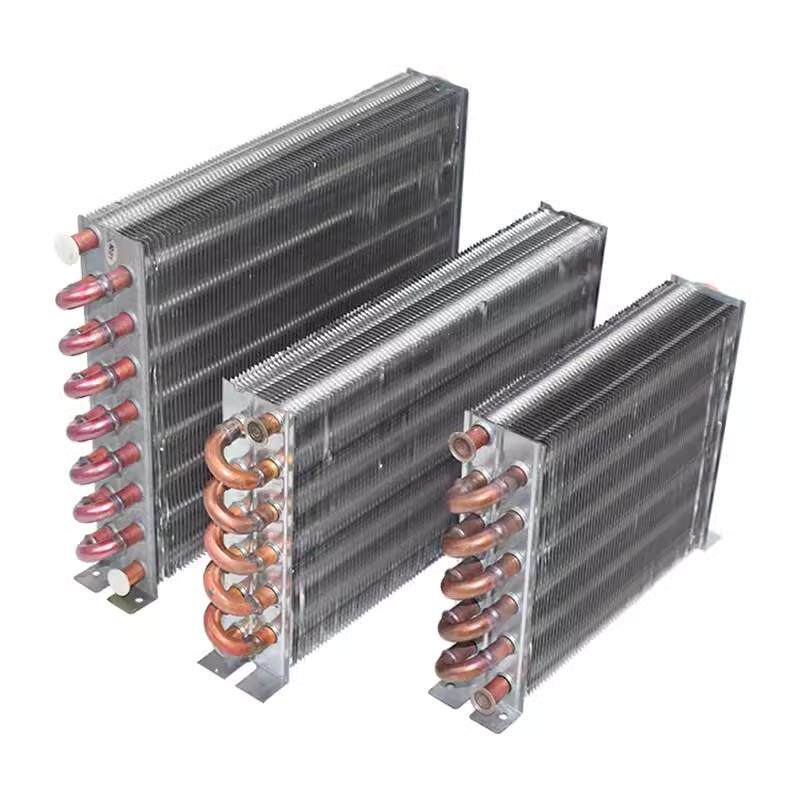 冰柜冷柜冷凝器 风冷水冷铝翅片冷凝器 铜管散热器翅片换热器无壳