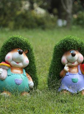 别墅庭院花园装饰园林景观雕塑小品草坪植绒刺猬动物户外创意摆件