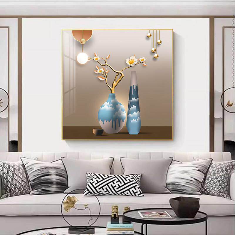 客厅装饰画 画单幅现代简约饭厅挂画 画正方形进门过道玄关轻奢墙