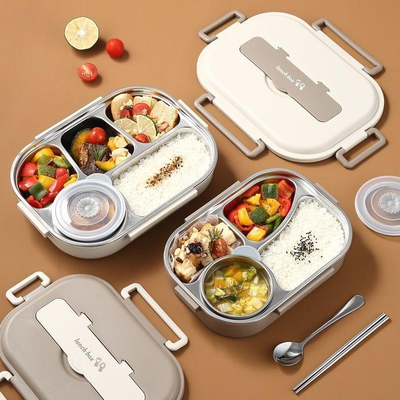 【加大容量】304便当盒上班族不锈钢保温饭盒微波炉快餐盒学生女