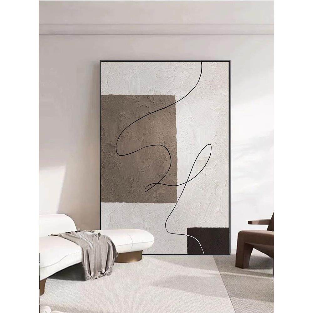 抽象极简线条客厅装饰画高级感侘寂风玄关过道挂画现代简约墙壁画