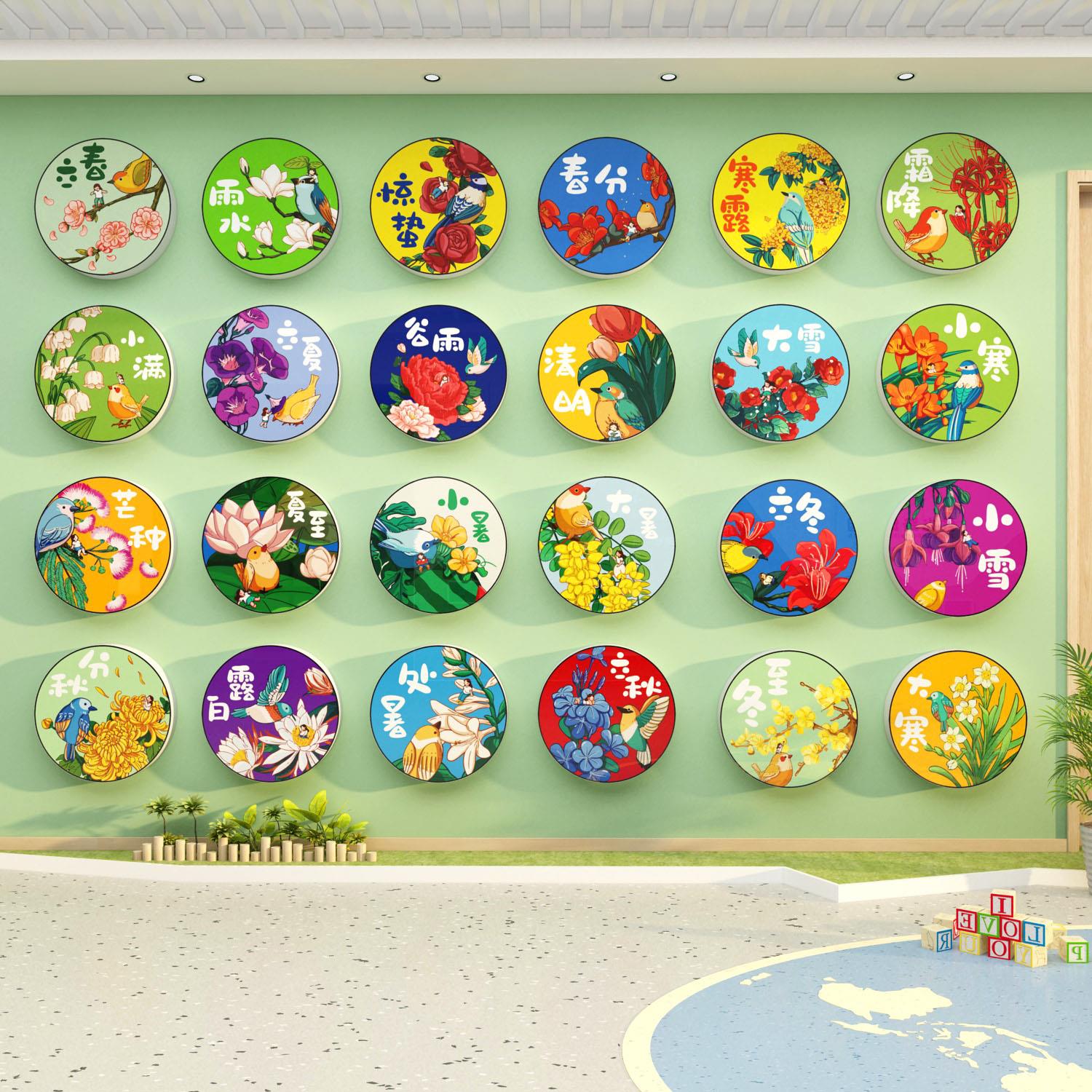 24二十四节气文化幼儿园走廊环创主题成品书法教室墙面装饰画布置