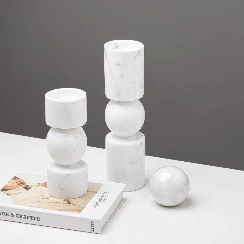 轻奢极简天然大理石烛台摆件酒店香薰烛台装饰品样板房餐桌摆设品,家居饰品,桌面摆件,淘宝优惠券,粉丝福利购,淘宝优惠卷
