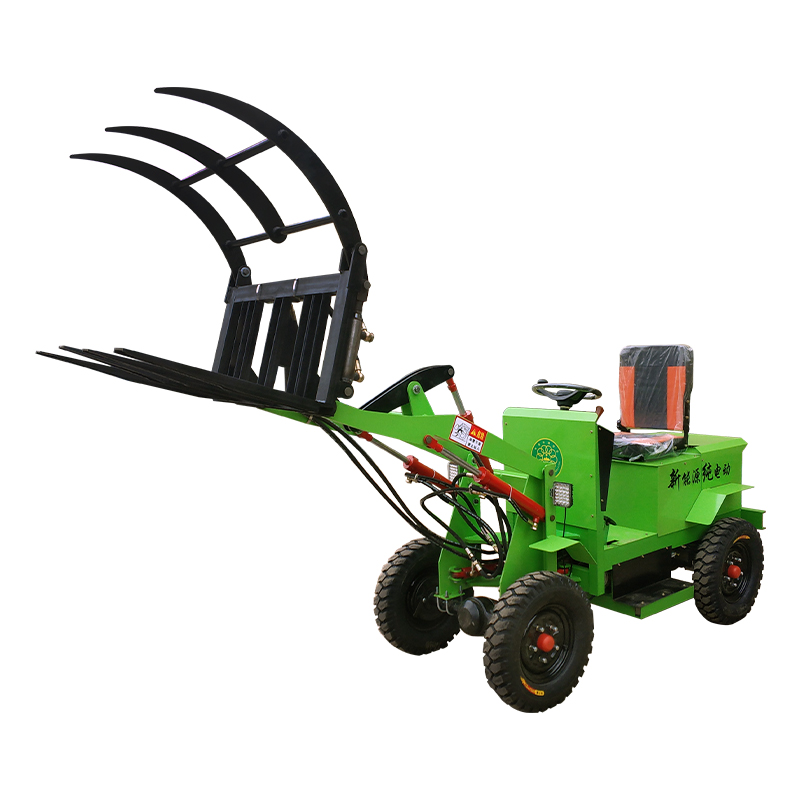 小型电动装载机四驱铲车垃圾推土机养殖场家用四轮柴油小铲抓草车