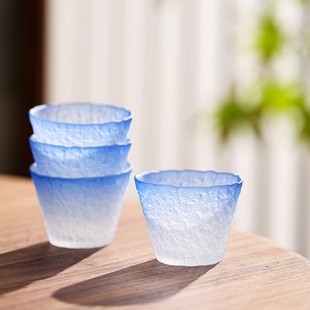 小号一两烈酒杯温酒壶清酒壶 手工蔚蓝清酒杯白酒杯子家用酒具套装