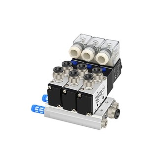 5位 电磁阀组4v210 08气排电磁气动阀组汇流排阀底排安装 组合3