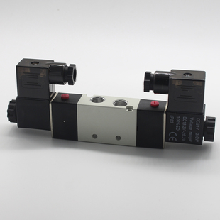 4V320 气动电磁阀4V120 15双线圈DC24V 4V220 4V420 220