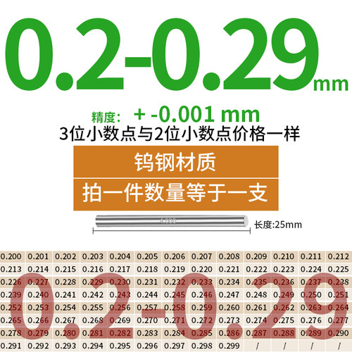 钨钢针规 销式塞规合金塞规针规量针 量棒 pin规量规 精度0.001