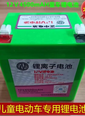 正中12v6000mAH足容量儿童车专用锂电池儿童电动车锂电池充电器