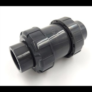 PVC双由令止回阀UPVC立式逆止阀圆球芯活接单向阀国标管英制日标