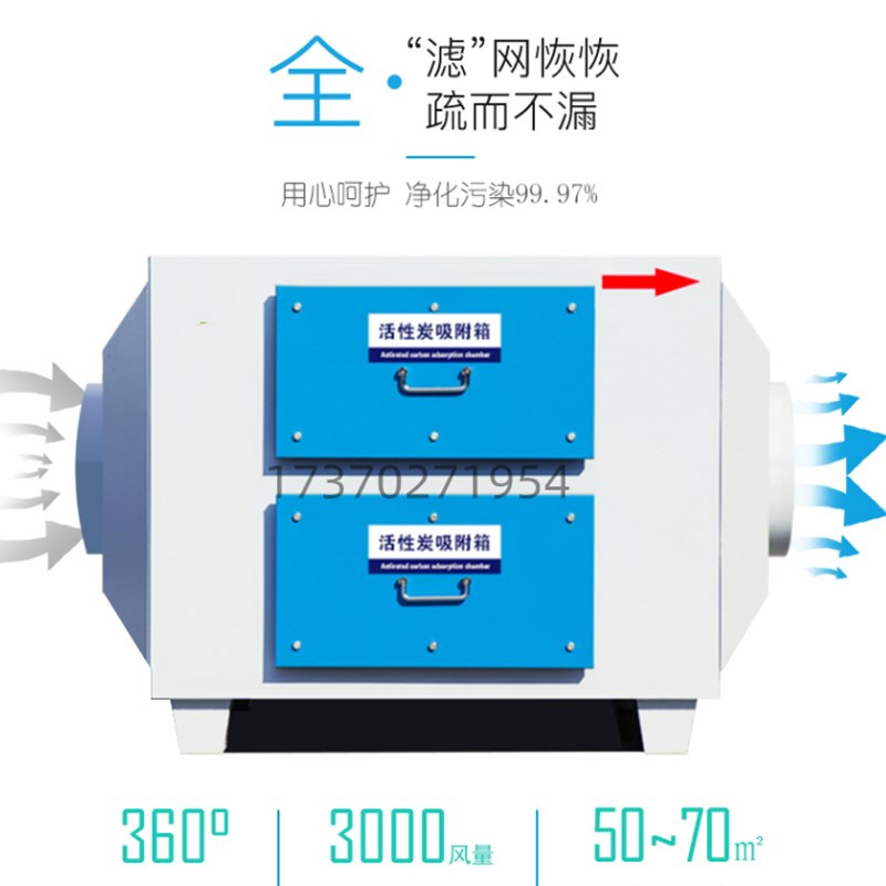 二级吸附a净化环保设备喷漆烤漆房废气处理活性炭过滤箱蜂窝处理