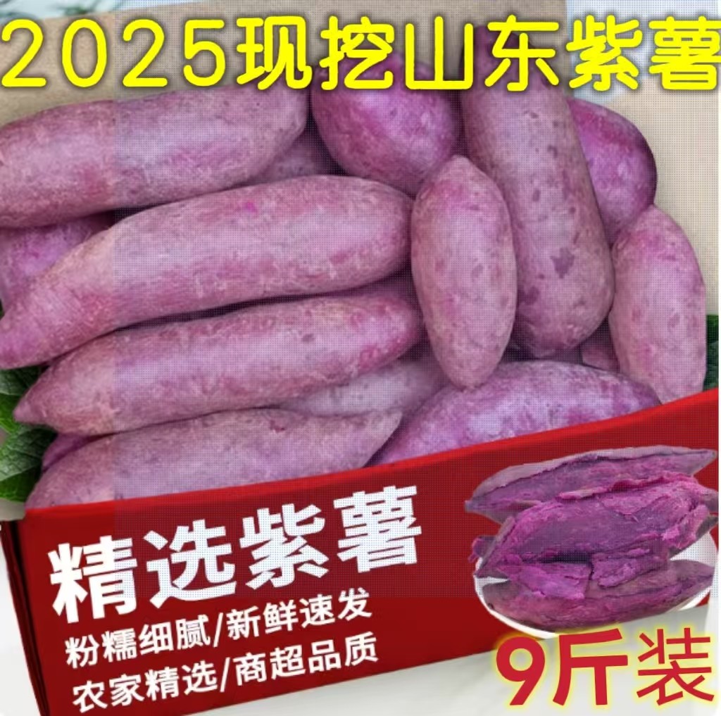 2025山东现挖沙地紫薯农家自种紫罗兰新鲜粉糯9斤紫心孕妇小番薯,水产肉类/新鲜蔬果/熟食,番薯,淘宝优惠券,粉丝福利购,淘宝优惠卷