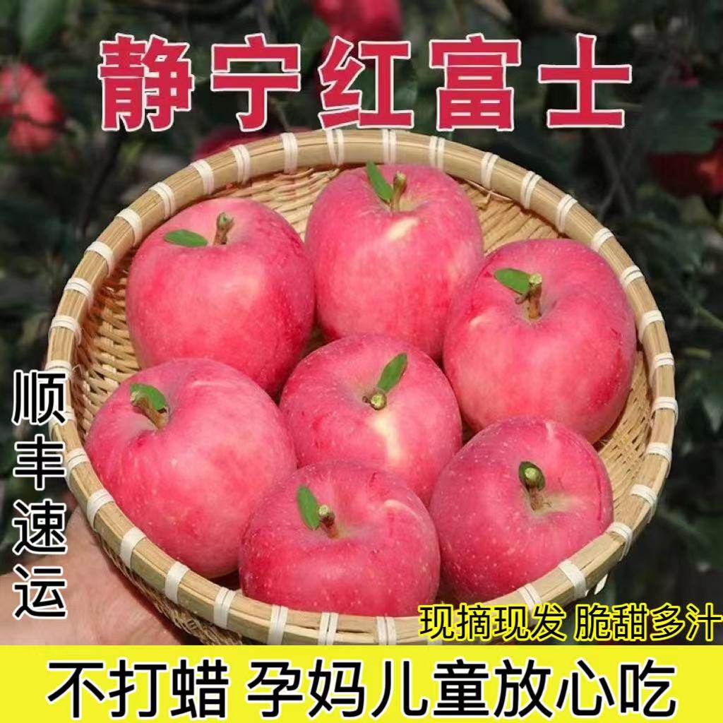 静宁苹果旗舰店甘肃产地直发新鲜现摘红富士水果整箱10斤脆甜顺丰,水产肉类/新鲜蔬果/熟食,苹果,淘宝优惠券,粉丝福利购,淘宝优惠卷