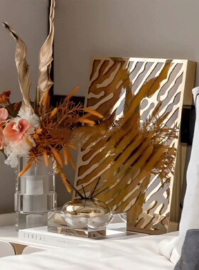 样板间样板房卧室k床头柜成品花艺花瓶花器装饰画装置个性创意摆