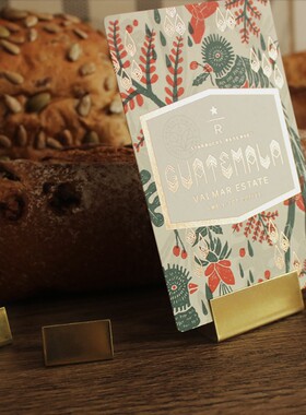 荒木之丘 复古黄铜卡立名片夹卡A片夹价签牌标签牌日式展示架桌卡