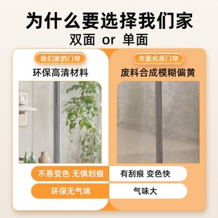 双面覆膜门帘空调挡风隔断帘店铺商用磁吸自吸透明塑料pZvc软门帘