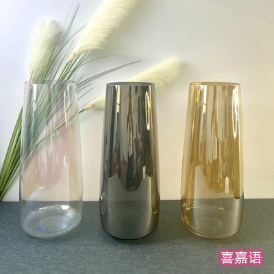 【喜嘉语】&特大号富贵竹玻璃花瓶透明水养O插花客厅落地极光竹