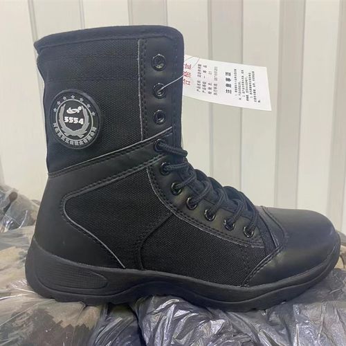 保安黑色帆布透气靴p网面高腰秋夏季男女作训鞋训练鞋保安鞋