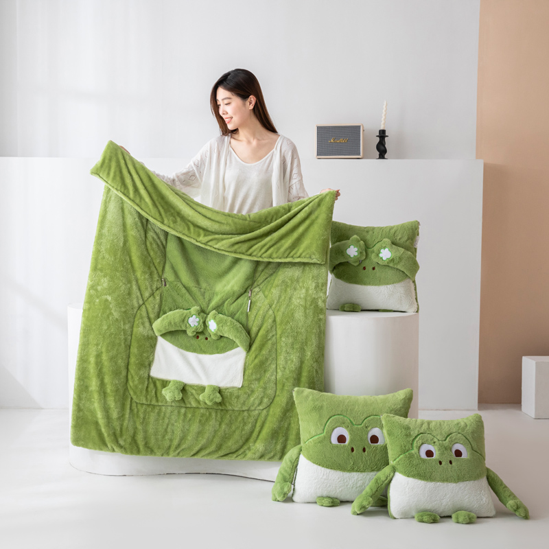 秋冬加厚两用抱枕被靠垫枕头午休空调被保暖办公S学生沙发车载卡