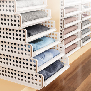 宿舍柜子衣柜分层收纳架子衣橱隔板可移动置物架S整理收纳神器塑