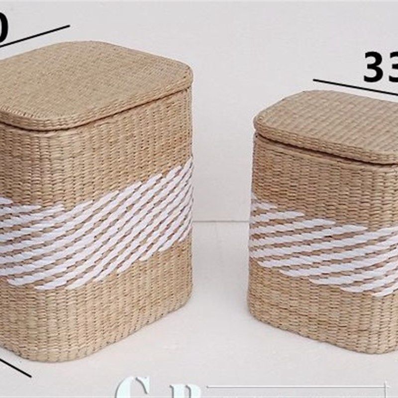 草编收纳凳换鞋凳可坐人收纳箱凳子客厅 方形沙发X收纳凳储物凳,收纳整理,收纳筐,淘宝优惠券,粉丝福利购,淘宝优惠卷