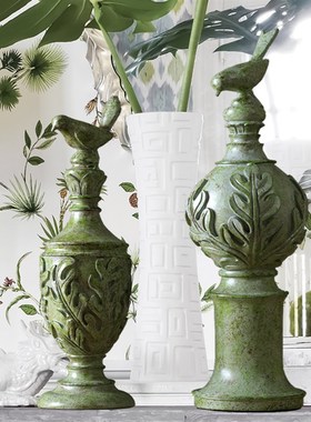 美式树脂工艺f品摆件玄关摆设电视柜装饰品创意绿色餐桌客厅样板