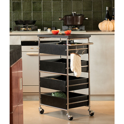 尤皿 实木厨房推车多层抽屉可移动岩板岛K台落地多功能置物收纳架