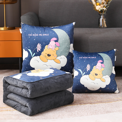 加厚珊瑚绒抱枕被子两用车载靠垫枕头被办公室Q沙发午休折叠空调