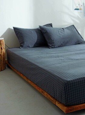 定做水洗棉床笠90x100x120x1A35x190日加大榻榻米纯色全棉床罩订