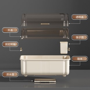 餐具碗碟收纳架家用碗盘箱置物架子 厨房碗筷收纳盒沥水碗柜带盖装