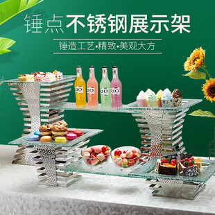 不锈钢自助餐厅茶歇甜品展示多层架冷餐宴会组合摆台婚宴酒会摆件
