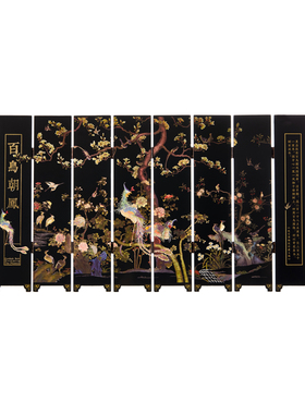 宫廷宝贝故宫文创百鸟朝凤迷你小屏风桌面家居摆饰国风生日礼物