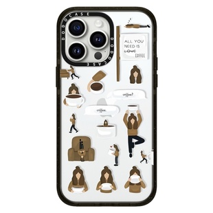 DODOCASE女孩咖啡至上苹果17适用iPhone16ProMax明星同款15pro关爱自己涂鸦瑜伽女孩14镜面手机壳13防摔保护