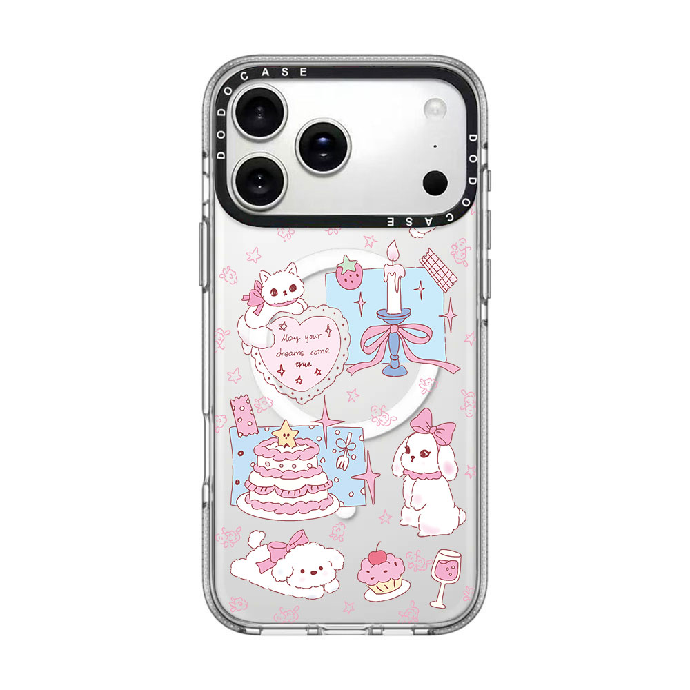 DODOCASE粉色蛋糕丝带苹果17Pro适用iPhone16ProMax明星同款15promax可爱少女卡通手机壳13防摔保护套14plus
