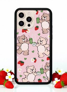 wf手机壳联名chachamatcha泰迪好友熊适用苹果17Pro手机壳iPhone16/15/14/13ProMax/Plus欧美12防摔保护套wil