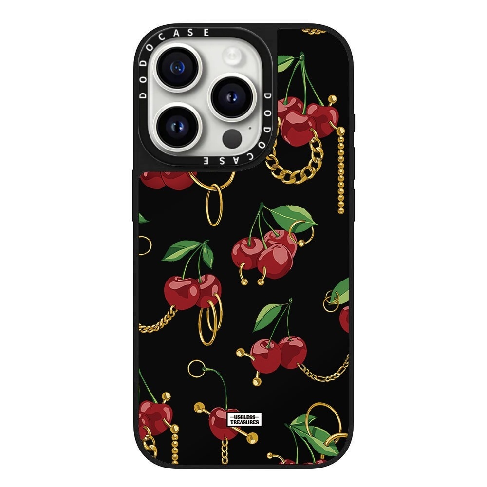 DODOCASE满金属绿叶樱桃16Pro适用iPhone15ProMax苹果14Pro网红明星赵露思同款小众可爱女孩手机壳13防摔保护